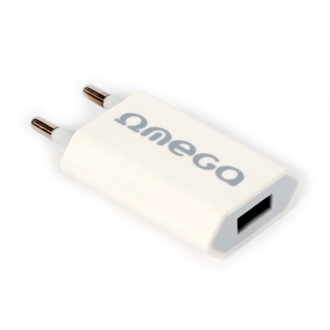 OMEGA WALL CHARGER ŁADOWARKA ŚCIENNA USB 5V 1A SLIM BLISTER 41492