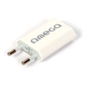 OMEGA WALL CHARGER ŁADOWARKA ŚCIENNA USB 5V 1A SLIM BLISTER 41492