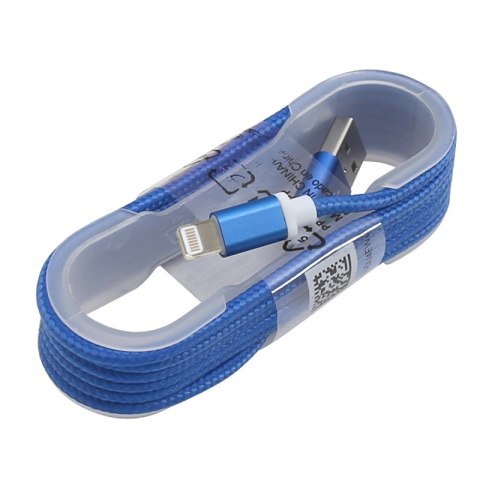 OMEGA AGAMIDS USB LIGHTNING BRAIDED CABLE KABEL 1,5M BLUE