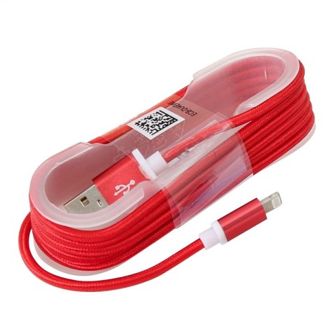 OMEGA AGAMIDS USB LIGHTNING BRAIDED CABLE KABEL 1,5M RED