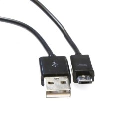 OMEGA BAJA PVC MICRO USB TO USB & DATA POLY CABLE KABEL 2A 1M BLACK [44344]
