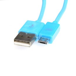 OMEGA BAJA PVC MICRO USB TO USB & DATA POLY CABLE KABEL 2A 1M BLUE [44340]