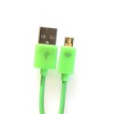 OMEGA BAJA PVC MICRO USB TO USB & DATA POLY CABLE KABEL 2A 1M GREEN [44341]