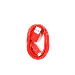 OMEGA BAJA PVC MICRO USB TO USB & DATA POLY CABLE KABEL 2A 1M RED [44342]