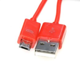 OMEGA BAJA PVC MICRO USB TO USB & DATA POLY CABLE KABEL 2A 1M RED [44342]