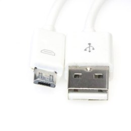OMEGA BAJA PVC MICRO USB TO USB & DATA POLY CABLE KABEL 2A 1M WHITE [44343]