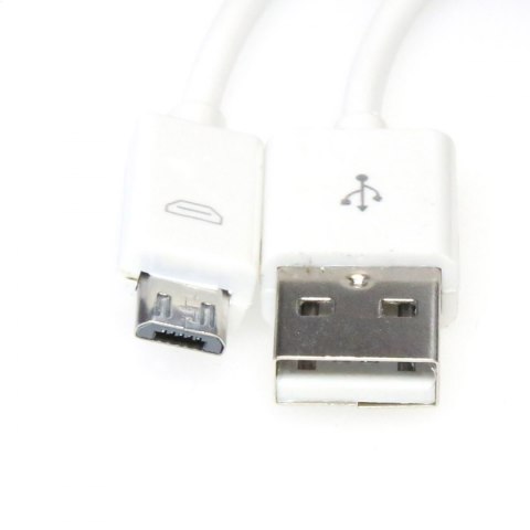 OMEGA BAJA PVC MICRO USB TO USB & DATA POLY CABLE KABEL 2A 1M WHITE [44343]