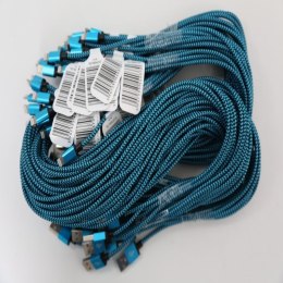 OMEGA CORDYL FABRIC CABLE KABEL BRAIDED LIGHTNING TO USB 2A POLY 1M BLUE [44037]