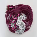 OMEGA CORDYL FABRIC CABLE KABEL BRAIDED LIGHTNING TO USB 2A POLYBAG OEM 1M ROSE RED [44041]