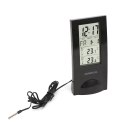 OMEGA DIGITAL WEATHER STATION STACJA POGODY BIG LCD INDOOR OUTDOOR WIRED SENSOR BLACK [42381]