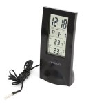 OMEGA DIGITAL WEATHER STATION STACJA POGODY BIG LCD INDOOR OUTDOOR WIRED SENSOR BLACK [42381]