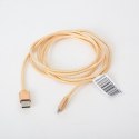 OMEGA IGUANA MICRO USB TO USB FABRIC BRAIDED CABLE KABEL 2A 2M GOLD [43936]