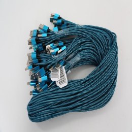 OMEGA MABUYA FABRIC CABLE KABEL BRAIDED TYPE-C TO USB 2A POLYBAG OEM 1M BLUE [44195]
