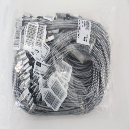 OMEGA MABUYA FABRIC CABLE KABEL BRAIDED TYPE-C TO USB 2A POLYBAG OEM 1M SILVER [44199]
