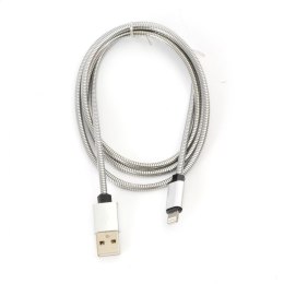 OMEGA METAL CABLE KABEL LIGHTNING TO USB 1.8A 1M SILVER [44210] TE