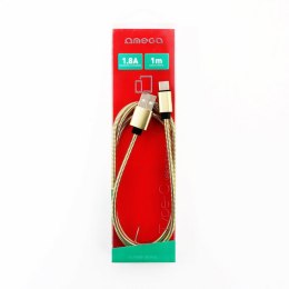 OMEGA METAL CABLE KABEL TYPE-C TO USB 1.8A 1M GOLD [44217]