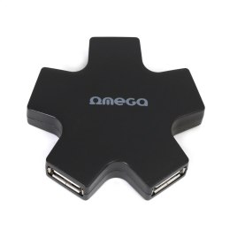 OMEGA USB 2.0 HUB 4 PORT STAR BLACK [42856]