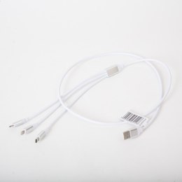 OMEGA USB CABLE KABEL 3IN1 MICRO USB - USB TYPE-C + LIGHTNING 1,2M WHITE [43942]