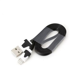 OMEGA USB LIGHTNING FLAT CABLE KABEL for IPHONE5 IPAD4 IPAD mini BLACK [41862] TE