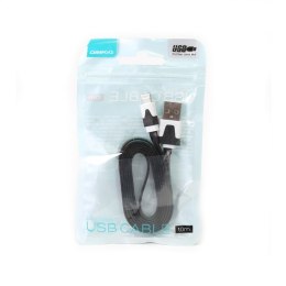 OMEGA USB LIGHTNING FLAT CABLE KABEL for IPHONE5 IPAD4 IPAD mini BLACK [41862] TE
