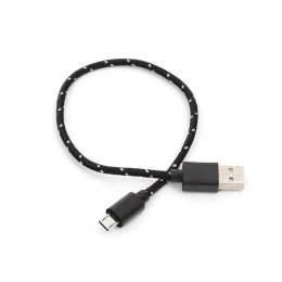 OMEGA USB TO MICRO USB FABRIC BRAIDED CABLE KABEL 0,3M BLACK