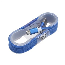 OMEGA USB TO MICRO USB FABRIC BRAIDED CABLE KABEL 1,5M BLUE