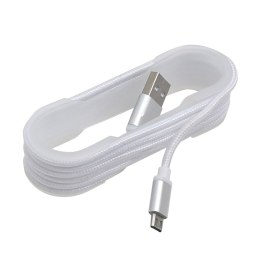 OMEGA USB TO MICRO USB FABRIC BRAIDED CABLE KABEL 1,5M SILVER