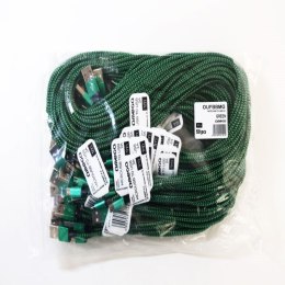OMEGA VARAN FABRIC CABLE KABEL BRAIDED MICRO USB TO USB 2A POLYBAG OEM 1M GREEN [44191]