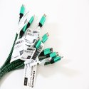 OMEGA VARAN FABRIC CABLE KABEL BRAIDED MICRO USB TO USB 2A POLYBAG OEM 1M GREEN [44191]