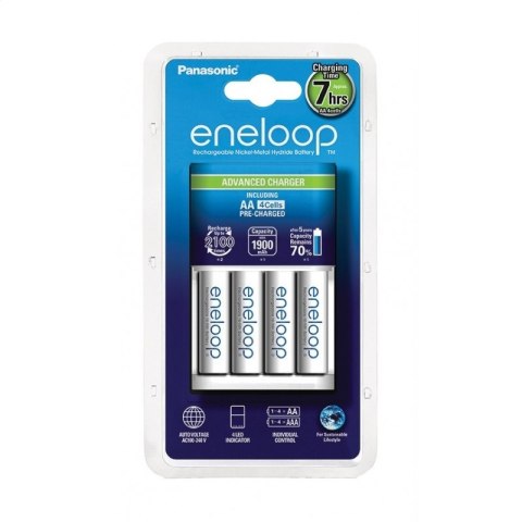 PANASONIC ENELOOP CHARGER ŁADOWARKA 4-POS ADVANCED + 4x R6/AA 1900mAh ACCUMULATOR K-KJ17MCC40E