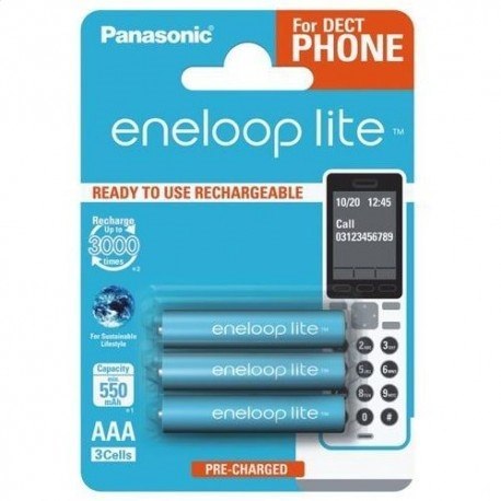 PANASONIC ENELOOP LITE ACCUMULATOR R03/AAA 550mAh DECT 3 PSC BLISTER BK-4LCCE-3DE