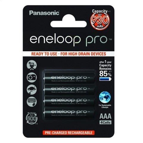 PANASONIC ENELOOP PRO ACCUMULATOR R03/AAA 930mAh 4 PCS BLISTER BK-4HCDE-4BE