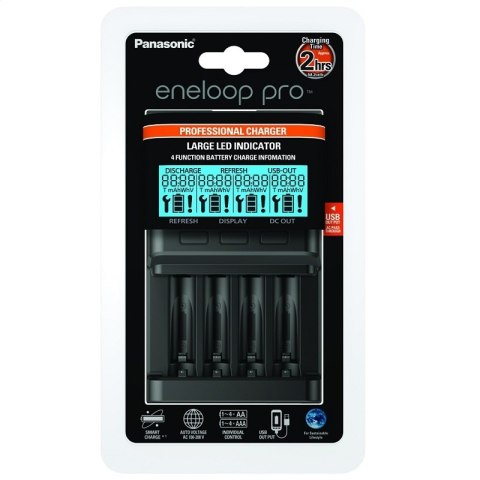 PANASONIC ENELOOP PRO CHARGER ŁADOWARKA 4-POS PROFESSIONAL LCD BQ-CC65