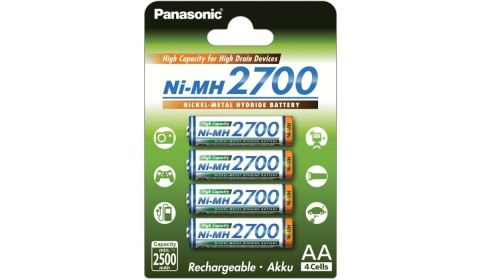 PANASONIC RECHARGEABLE R6/AA Ni-MH 2700 mAh - Blister 4 PBK-3HGAE/4BE