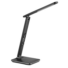 PLATINET DESK LAMP LAMPKA BIURKOWA LED 14W LCD WITH CLOCK AND TEMPERATURE USB CHARGER BLACK [43820]
