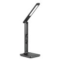 PLATINET DESK LAMP LAMPKA BIURKOWA LED 14W LCD WITH CLOCK AND TEMPERATURE USB CHARGER BLACK [43820]