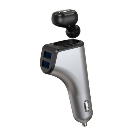 PLATINET 2in1: CAR CHARGER ŁADOWARKA SAMOCHODOWA 2xUSB 3,1A + BLUETOOTH EARPHONE DUOS [44639]