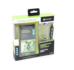 PLATINET BLUETOOTH EARPHONES SPORT SŁUCHAWKI DOUSZNE + ARMBAND PM1075 GREEN [43677] TE