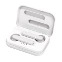 PLATINET BLUETOOTH V5.0 EARPHONES SPORT SŁCUHAWKI + CHARGING STATION PM1040 AURA WHITE