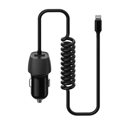 PLATINET CAR CHARGER ŁADOWARKA SAMOCHODOWA SPIRAL 3.4A USBA + LIGHTNING CABLE KABEL [45484]