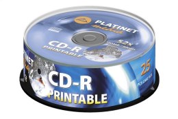 PLATINET CD-R 700MB 52X WHITE FF INK. PRINTABLE PRO CAKE*25 [56314]