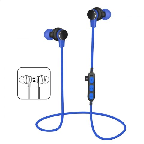 PLATINET IN-EAR BLUETOOTH V4.2 SŁUCHAWKI DOUSZNE + microSD EARPHONES + MIC PM061 BLUE [44468] TE