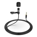 PLATINET LAVALIER LAPEL MICROPHONE MIKROFON KRAWATOWY CLIP BLACK [45462]