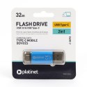 PLATINET PENDRIVE USB 3.0 + Type-C 32GB BLUE [45452]