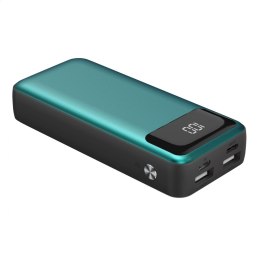 PLATINET POWER BANK 10000mAh POLYMER LCD GREEN + MICRO CABLE KABEL 45001