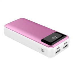 PLATINET POWER BANK 10000mAh POLYMER LCD PINK + MICRO CABLE KABEL 45002