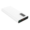 PLATINET POWER BANK 10000mAh Polymer PD 3.0 QC 3.0 LED Screen White [45727]