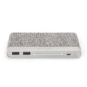 PLATINET POWER BANK 10000mAh polymer FABRIC BRAIDED LIGHT GRAY [44243]