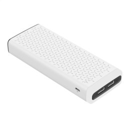 PLATINET POWER BANK 20000mAh 2,1A polymer USB + AMBIENT LIGHTING WHITE [45200]