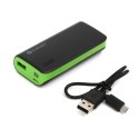 PLATINET POWER BANK 4400mAh + MICRO CABLE KABEL + torch BLACK GREEN [42914] TE